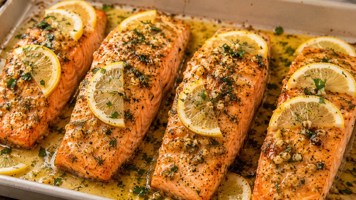 Lemon Garlic Herb Baked Salmon