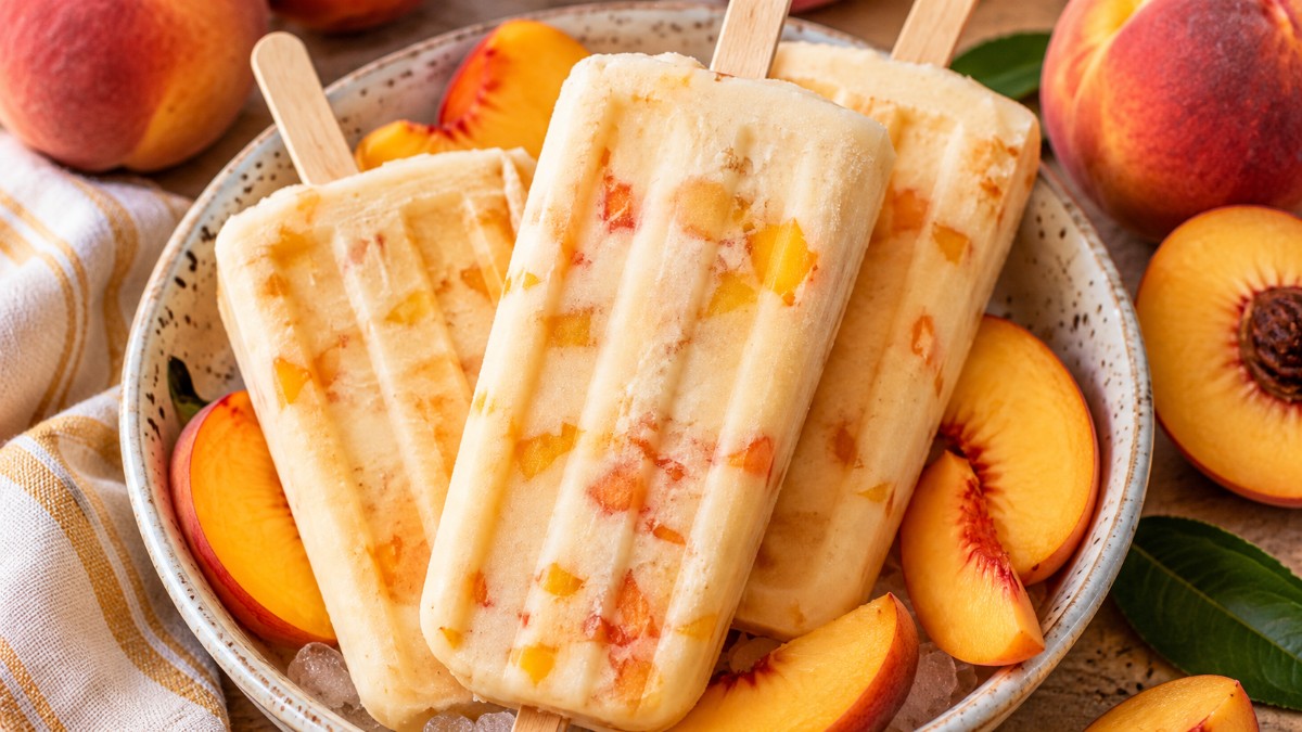 Peaches & Cream Protein Popsicles